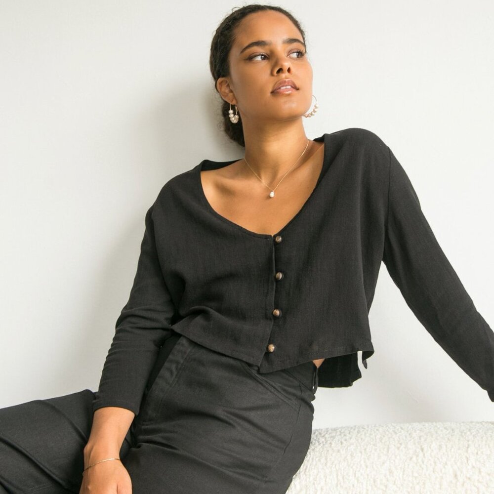 Harly Jae James Blouse, Black, Size XS